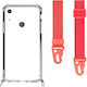 Handyhülle Transparent Nackenriemen Rot Huawei Y6s
