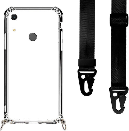 Husă Telefon Transparentă Curea Neagră Huawei Y6s