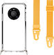 Mobile Phone Case Transparent Strap Mustard Yellow Huawei Mate 40