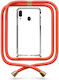Transparent Mobile Phone Case With Coral Neck Strap Galaxy M20