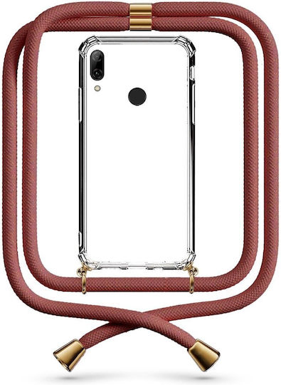 Husă Telefon Transparentă Cu Șnur Maro Huawei P Smart 2019