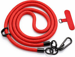 Λουράκι Χιαστί Κινητά Τηλέφωνα 10mm Κορδόνι Spacer Lanyard Πολλαπλών Χρήσεων Κόκκινο