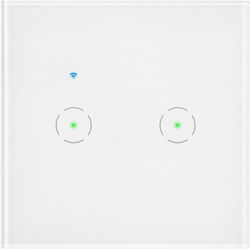 Διπλός Εντοιχισμένος Διακόπτης Wi-fi Tuya Smart Home Orno Λευκός Διπλός Εντοιχισμένος Διακόπτης Wi-fi Tuya Smart Home Orno Λευκός