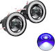 Set Motorrad-Scheinwerfer Led Angel Eyes Blau Hohe Leistung Universal Tc-423