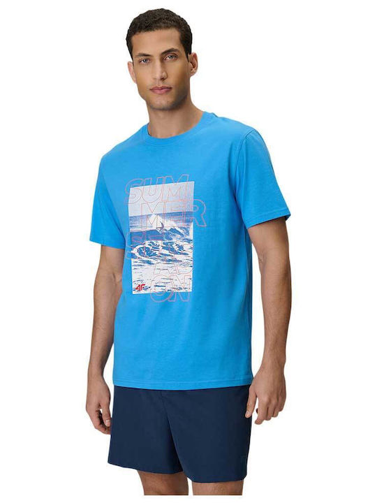 4F 4F Herrenblusen Kurzarm Blau