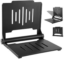 Folding Shower Seat Wall-mounted Black Stainless Steel Pp Max 180 Kg Open Dimensions 496 X 417 X 445 Mm