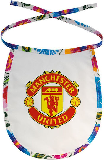 Manchester United F.c Baby Bib Water-Repellent with Lace Band Colored