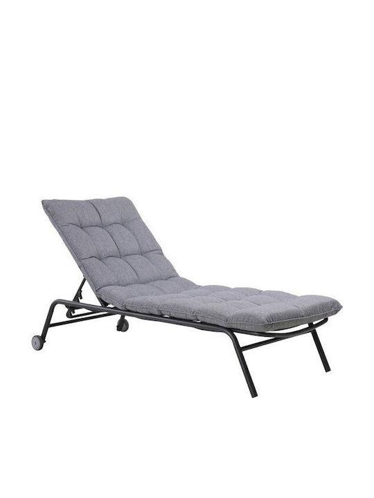 Metallic Deckchair with Gray Pillow 63x94cm