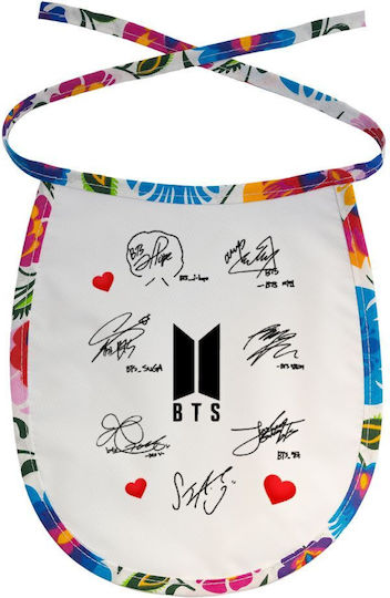 Koupakoupa Bts Signatures Waterproof Baby Bib Made of 100% Cotton with Lace Band Colored