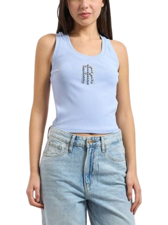 Γυναικείο Crop Top Αμάνικο Lightblue