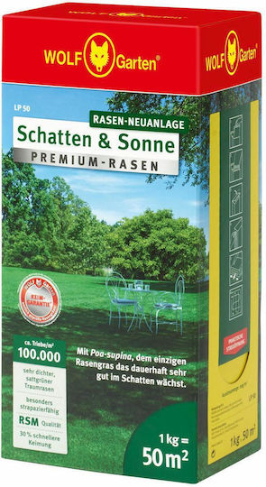 Universal Lawn Seed Mix Wolf Garten Premium Sp 50 Sun Shade 50 M² 1 Kg