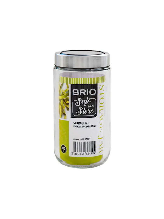 Brio Mate Βάζο Γενικής Χρήσης με Καπάκι Διάφανο 800ml 1τμχ