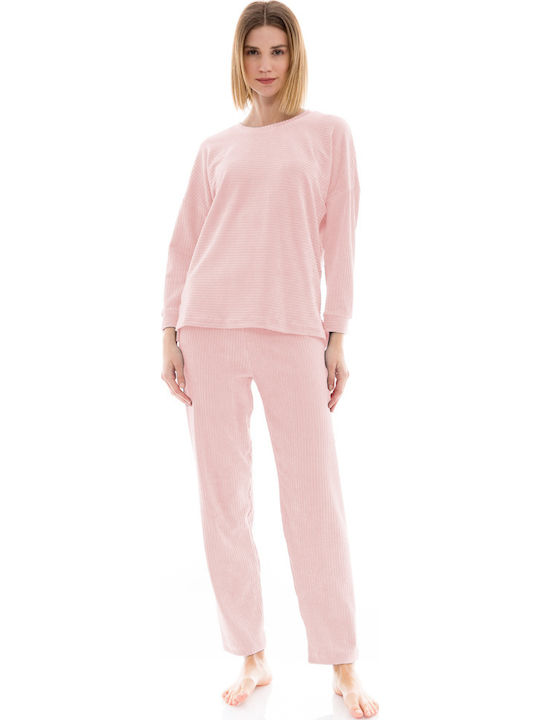 Pink Label Set De Pijamale Dama De Iarnă Din Bu...