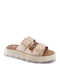 Leather Women's Flat Sandals Gold