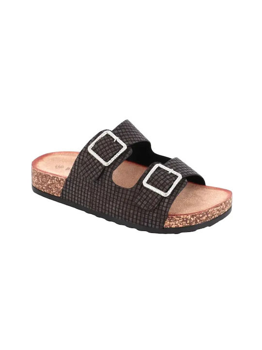 Damen Flache Sandalen Schwarz