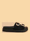 Attrattivo Damen Flache Sandalen Schwarz