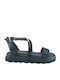 Damen Flache Sandalen Schwarz