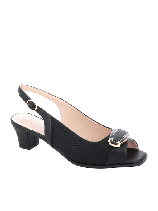 B-Soft Peep Toe Обувки на ток Черни
