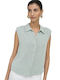 Sleeveless Women's Linen Shirt Abyss