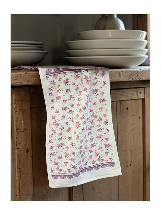 Linea Home Rosa Ποτηρόπανο σε Ροζ Χρώμα 30x50cm