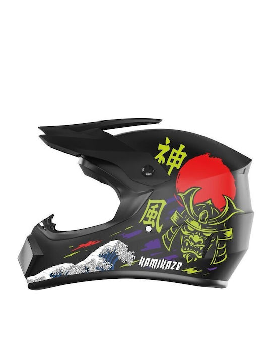 Kamikaze Full Face Mountain Bicycle Helmet Black