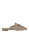 Flat Mules in Gold Farbe