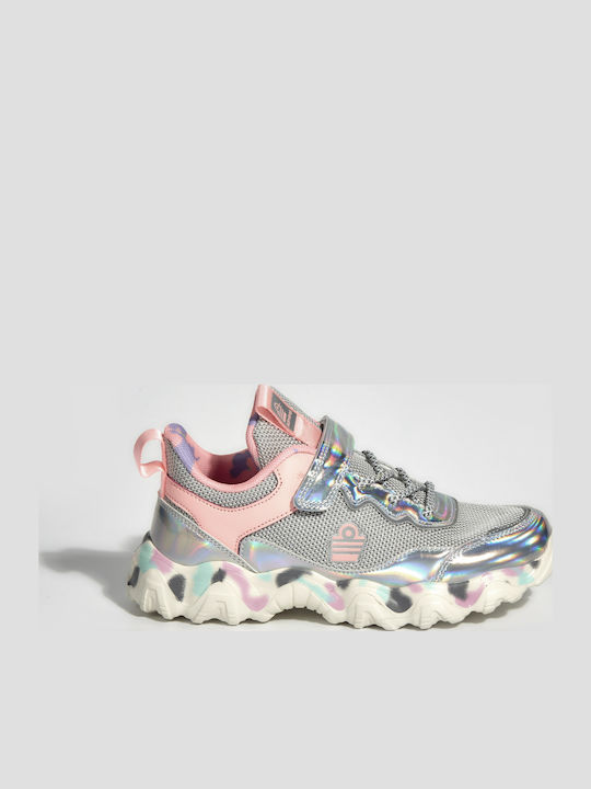 Παιδικά Sneakers με Σκρατς & Φωτάκια Γκρι