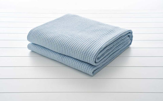 Vesta Home 1080 Piqué Decke Einzeln 170x250cm Hellblau