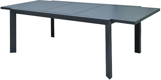 Ausziehbarer Aluminium Esstisch Grau 220(+60)×100×75 cm