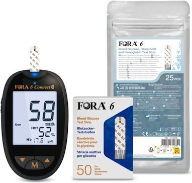 Glucose Monitoring System Fora 6 Connect 75 Test Strips