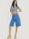 Damen Bermudas Jean Blau