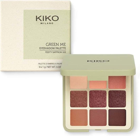Kiko Milano Green Me Paletă cu Fard de Pleoape Tip Pudră Presată Feisty Safron