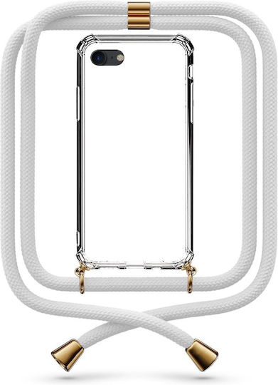 Husă Telefon Transparentă Curea Albă iPhone SE 2020