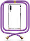 Handyhülle Transparent Lanyard Floral Lila Galaxy A30s