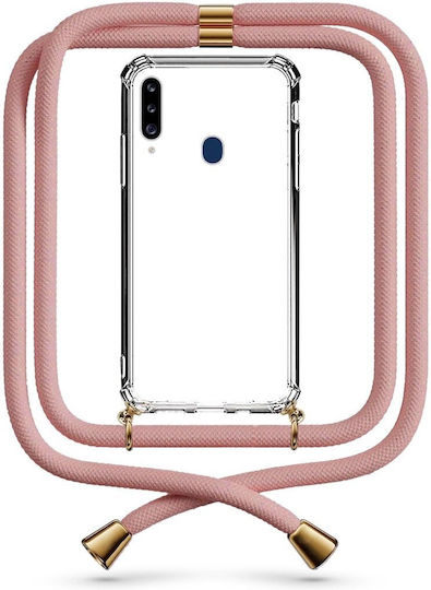 Θήκη Κινητού Διάφανη Κορδόνι Nude Galaxy A20s