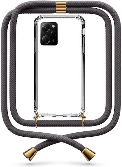 Mobile Phone Case Transparent Neck Strap Dark Grey Xiaomi Poco X5 Pro