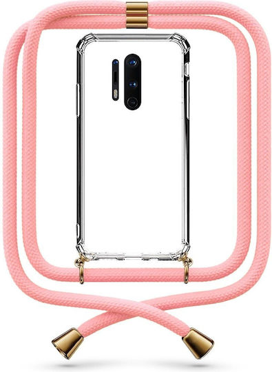 Transparente Handyhülle mit Salmon-Kordel für Oneplus 8 Pro