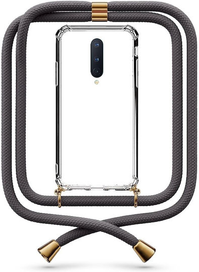 Θήκη Κινητού Διάφανη Κορδόνι Dark Grey Oneplus 8