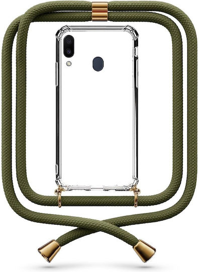 Husă Telefon Transparentă Cu Șnur Khaki Galaxy M20