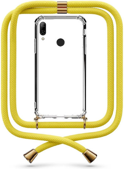 Mobile Phone Case Transparent Yellow Neck Strap Huawei P Smart 2019