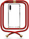 Mobile Phone Case Transparent Red Neck Strap Galaxy A30s