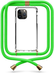 Mobile Phone Case Transparent Neon Green Neck Strap iPhone 15 Pro Max
