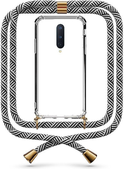 Transparente Handyhülle mit Nackenriemen Midnight für OnePlus 8