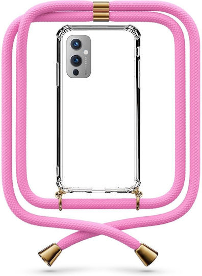 Mobile Phone Case Transparent Cord Fuchsia OnePlus 9