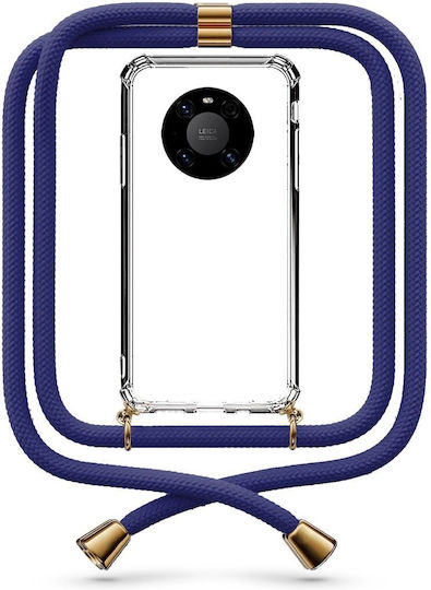 Mobile Phone Case Transparent Neck Strap Dark Blue Huawei Mate 40 Pro