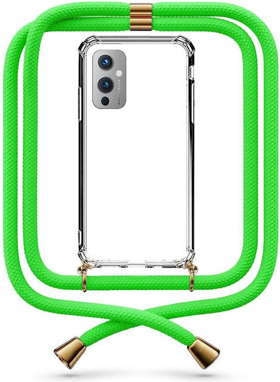 Θήκη Κινητού Διάφανη Κορδόνι Neon Green Oneplus 9