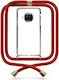 Handyhülle Transparent mit Nackenriemen Rot Xiaomi Mi 10T Lite