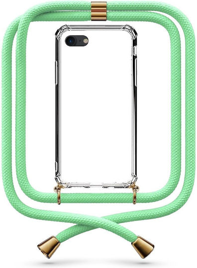 Mobile Phone Case Transparent Neck Strap Pistachio Green iPhone SE 2020