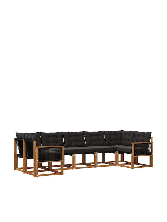 Ecksofa Outdoor-Sofas Hölzernes mit Kissen 304x...