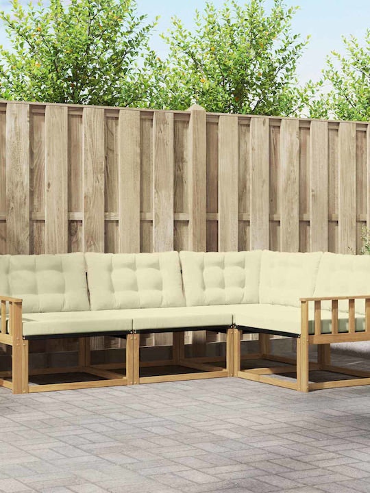 Corner Outdoor Sofa Wooden with Cushions 247.5x...